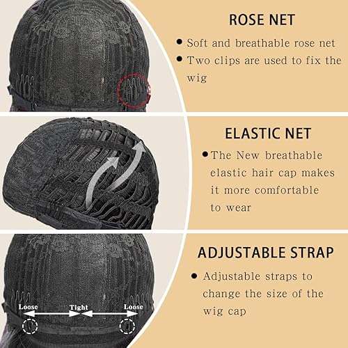 Miniatura 5 de Limerence Peluca larga y rizada para mujeres negras, peluca rizada negra natural con flequillo, pelucas rizadas con flequillo para mujer, 20