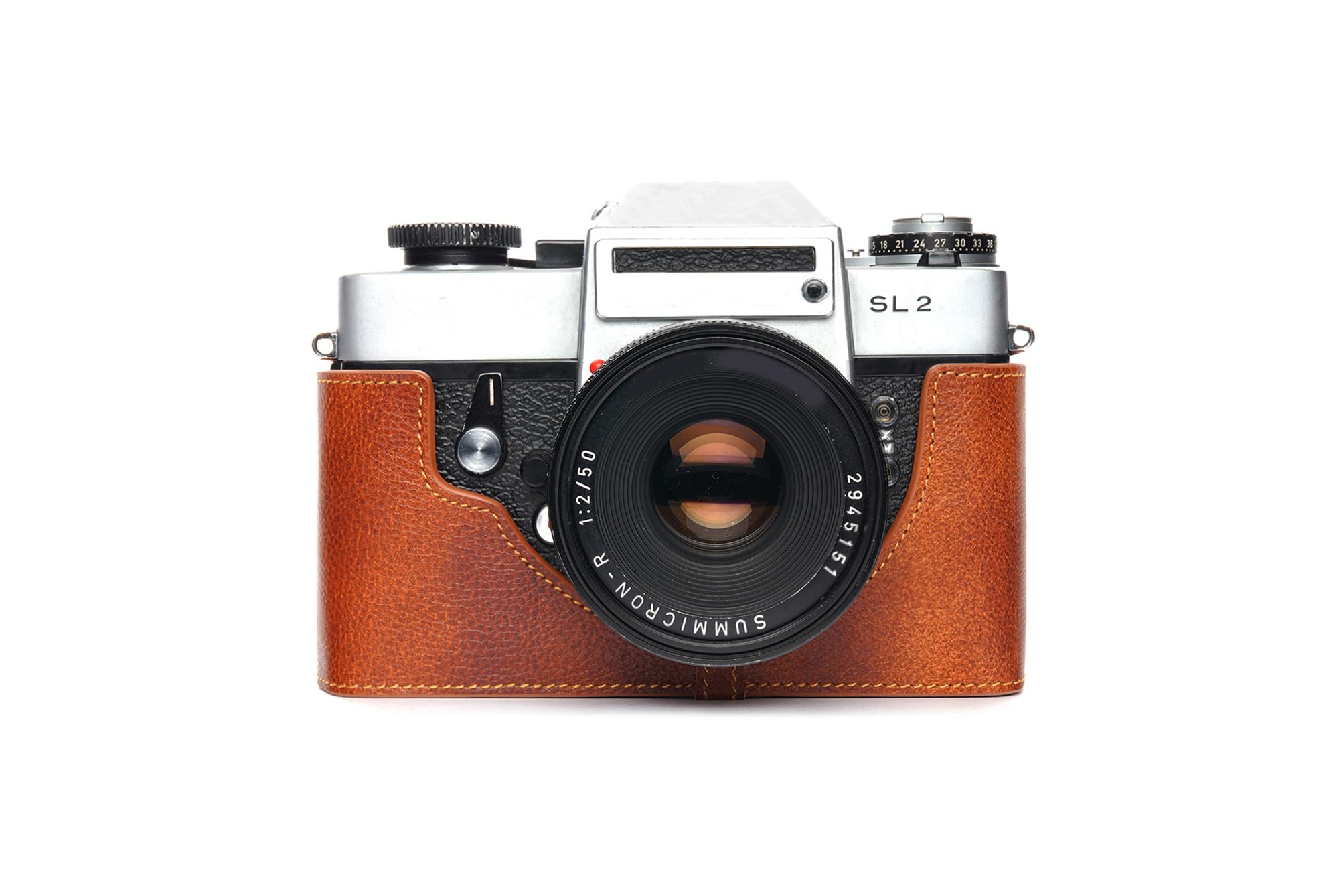 TP Original LEICAFLEX SL2 専用 ブルタイプ 本革 ボディケース 赤茶色