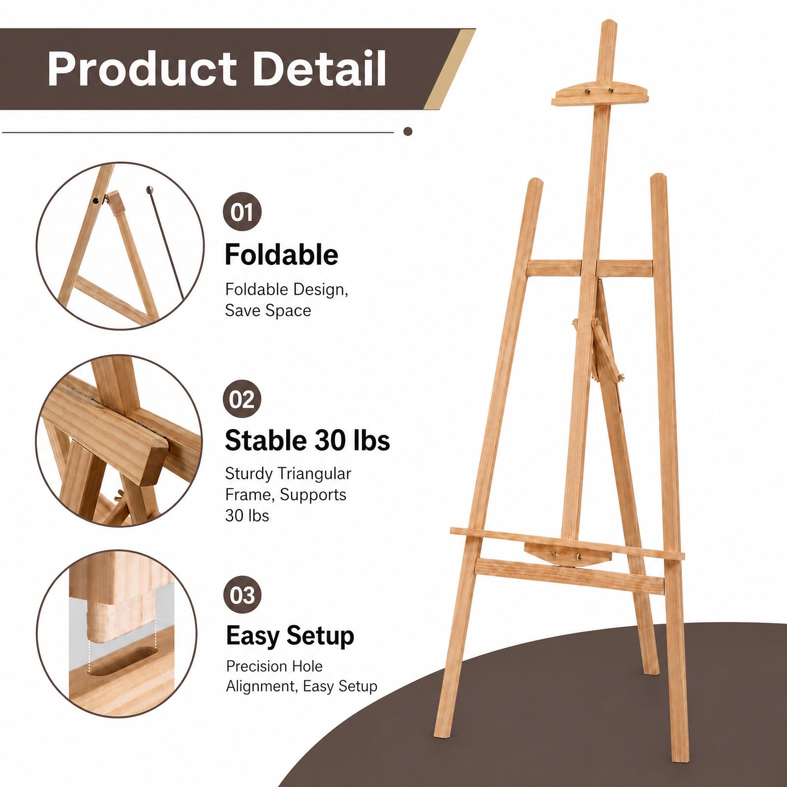 Adjustable Pine Art Easel - Display Your Artwork -7 Adjustable Pine Art Easel - Display Your Artwork -7