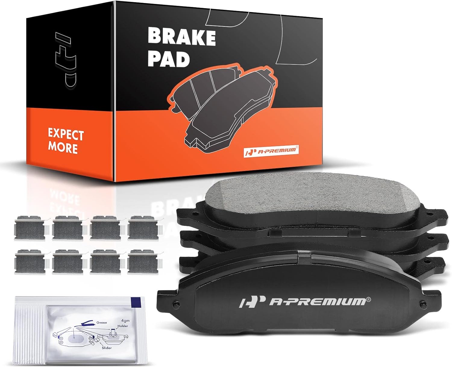 A-Premium Front Ceramic Brake Pads Set Compatible with Ford and Mercury Models - Freestar/Monterey 2004 2005 2006 2007, with Hardware, 4-Pack
