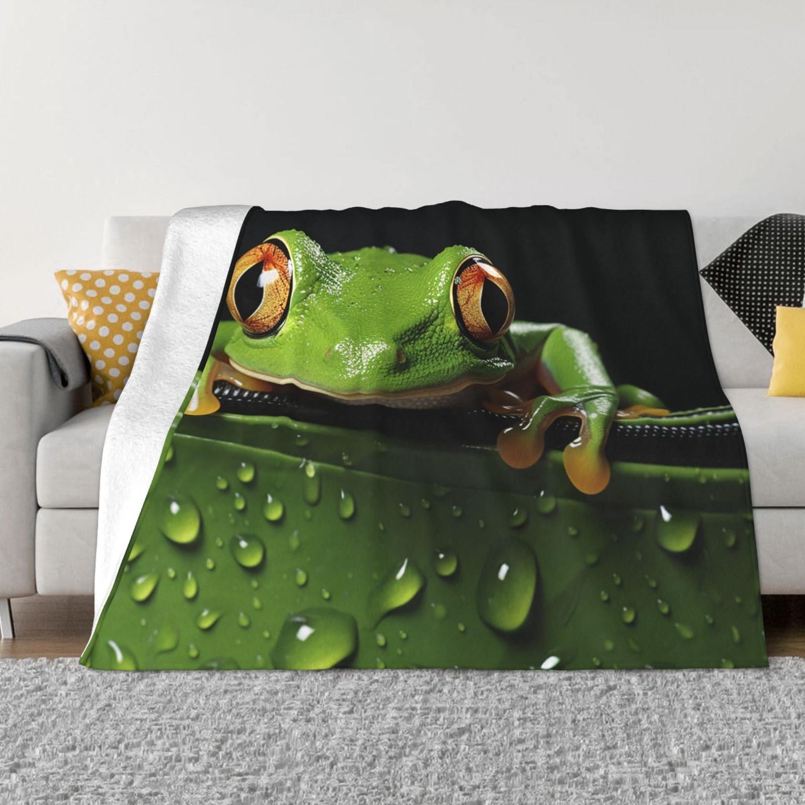 Plaid micro polaire ultra doux et léger pour canapé et lit 127x101 cm