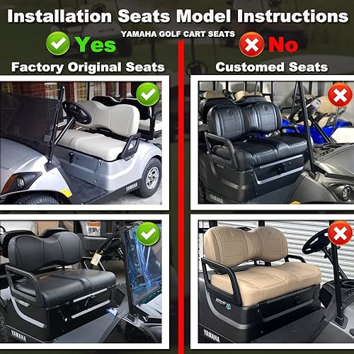 Miniatura 9 de Fundas de asiento de carrito de golf para Club Car Precedent, DS y Yama Golf Carts OEM asientos delanteros ordinarios, tela de malla de poliéster