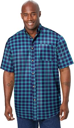KingSize Mens Big & Tall Short Sleeve Wrinkle-Free Sport Shirt