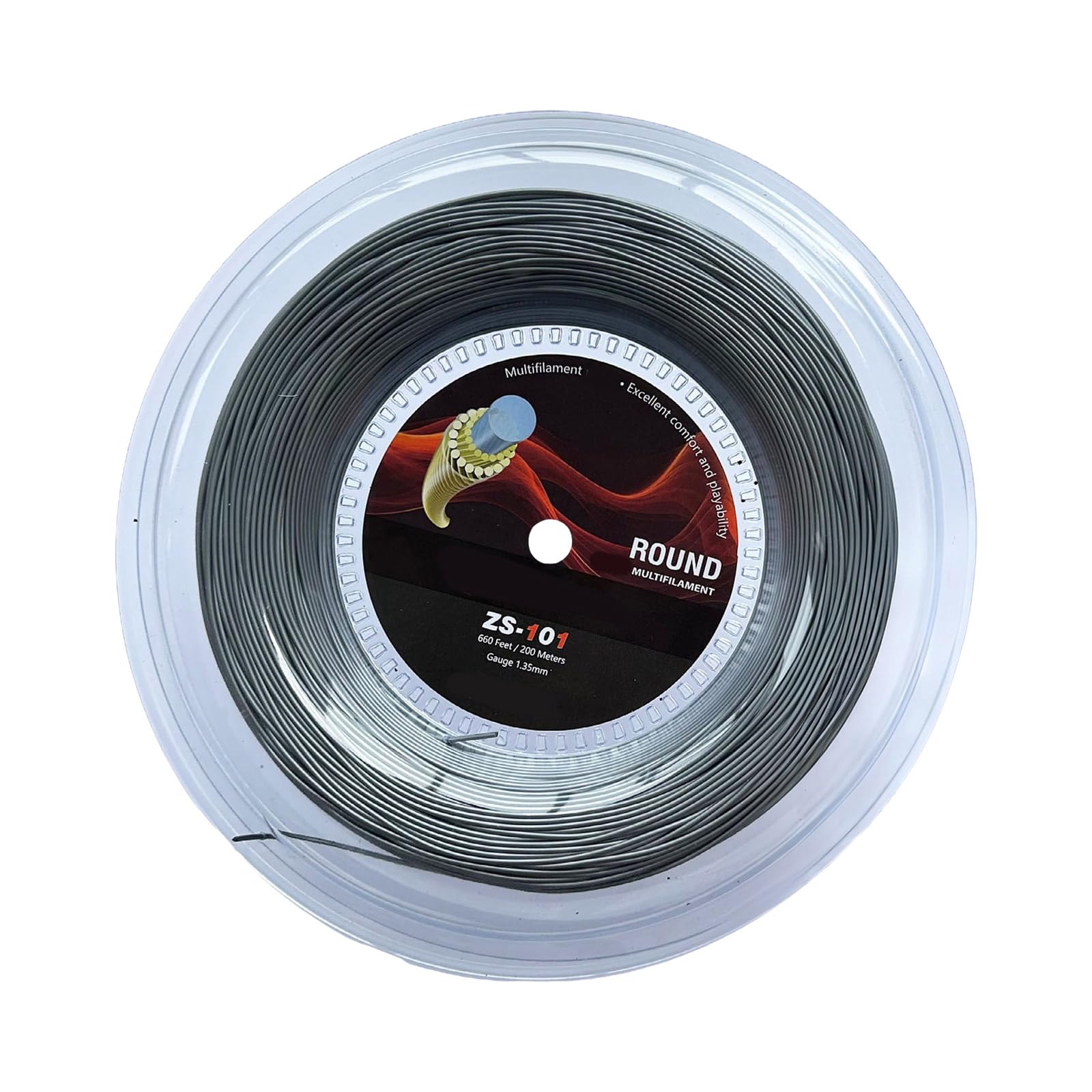 Corda da tennis in poliestere, bobina da 200 m, diametro 1,35 mm, struttura morbida per un migliore controllo e comfort, bobina da tennis multifilamento