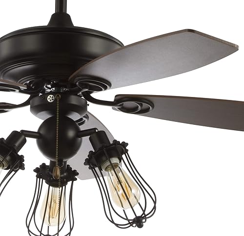 Miniatura 8 de JONATHAN Y JYL9601A - Ventilador de techo LED Lucas de 52 pulgadas con 3 luces LED de metal/madera y cadena de tracción, granja, bohemio,