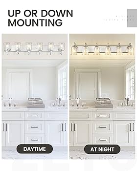 zeyu 6-Light Bathroom Wall Light Fixture, 44 Inch Modern