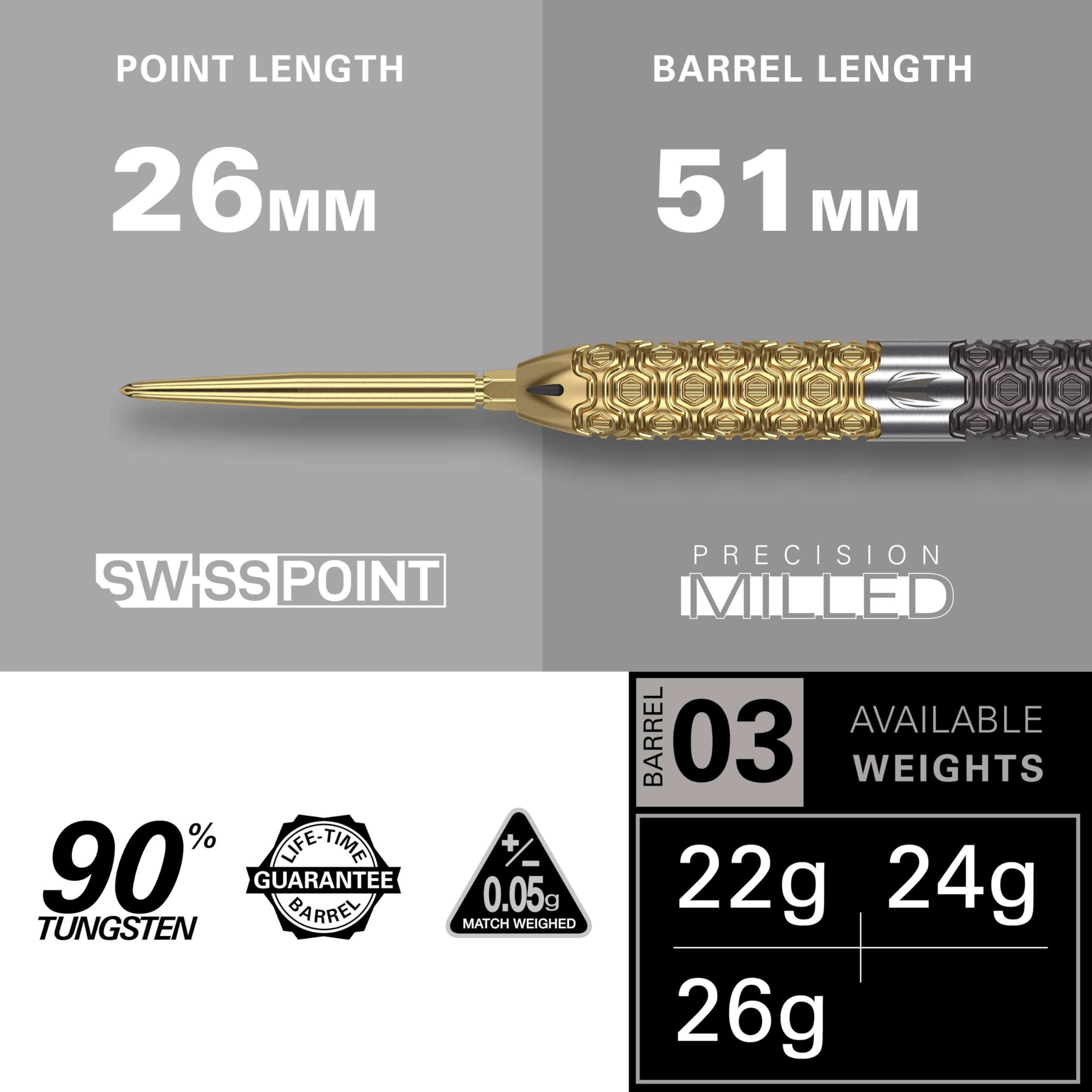 TARGET Darts Cult Envy 90% Wolfram Swiss Point Steel Tip Zestaw rzutek