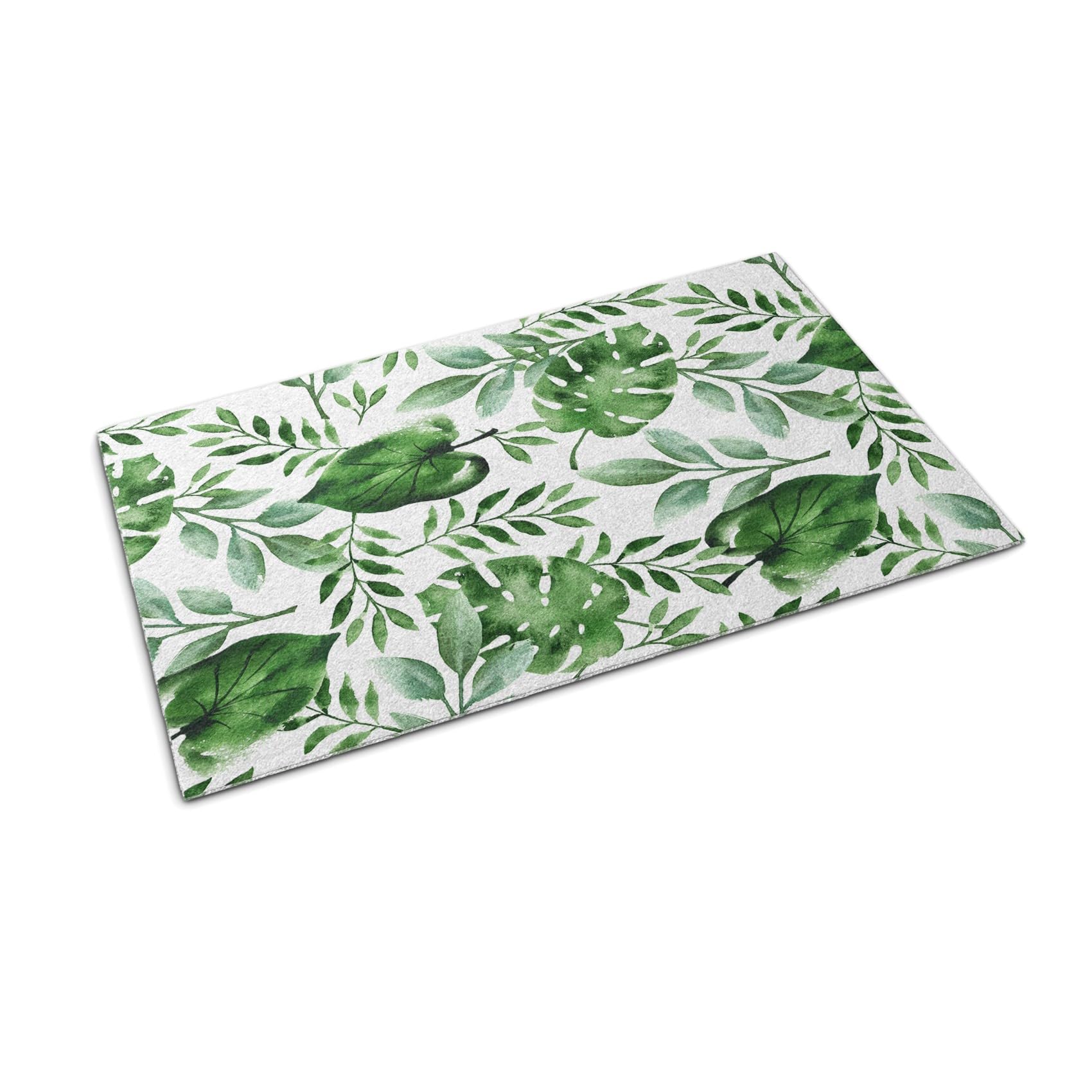 Tapis d'accueil Tulup de haute résistance au design élégant de feuilles de monstre