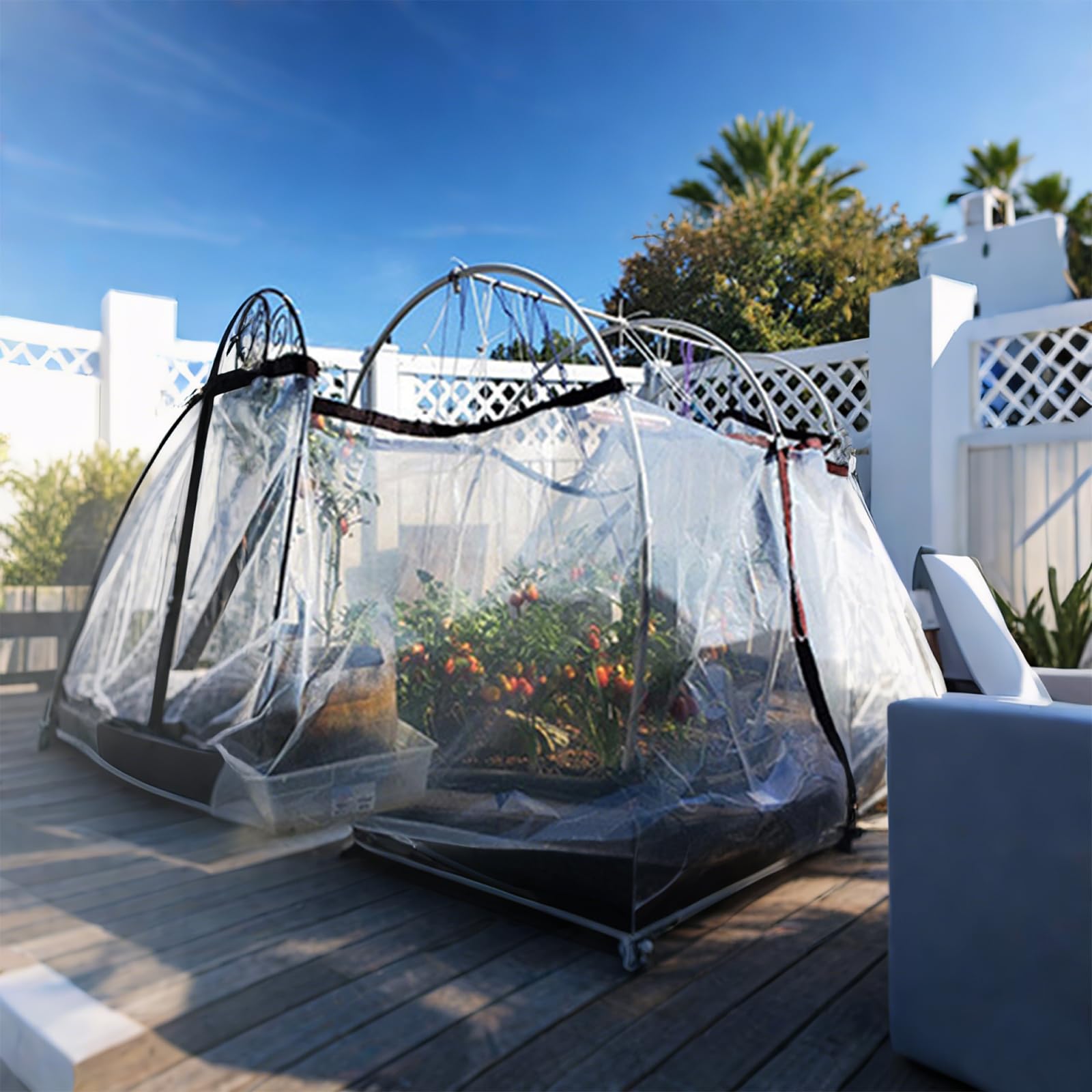Oenothera 2M x 3M Tarpaulin Waterproof Transparent with Eyelets, Windproof Transparent Tarpaulin Cover, Tarpaulin Waterproof Heavy Duty for plant greenhouses, gardens and balconiesn - Image 4