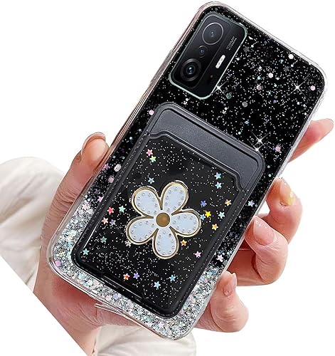 Rnrieyta Miagon - Funda transparente con purpurina para Xiaomi 11T Pro, ranura para tarjeta, ajuste delgado, funda suave con bonito tarjetero de Rnrieyta Miagon - Funda transparente con purpurina para Xiaomi 11T Pro, ranura para tarjeta, ajuste delgado, funda suave con bonito tarjetero de