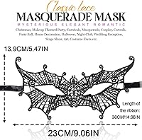 Vista 23 de Nicute Máscara de encaje negro sexy máscara de ojos para carnaval, fiesta de graduación, accesorio de disfraz para mujeres y niñas