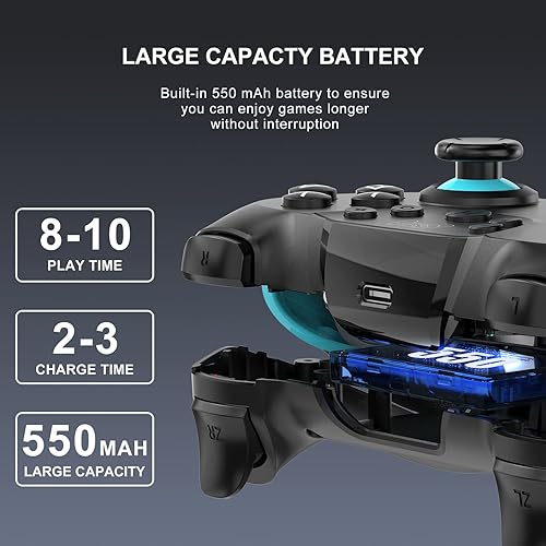 Miniatura 6 de Deepdawn Controlador de interruptor, controlador profesional inalámbrico de repuesto para Nintendo SwitchSwitch LiteSwitch OLED