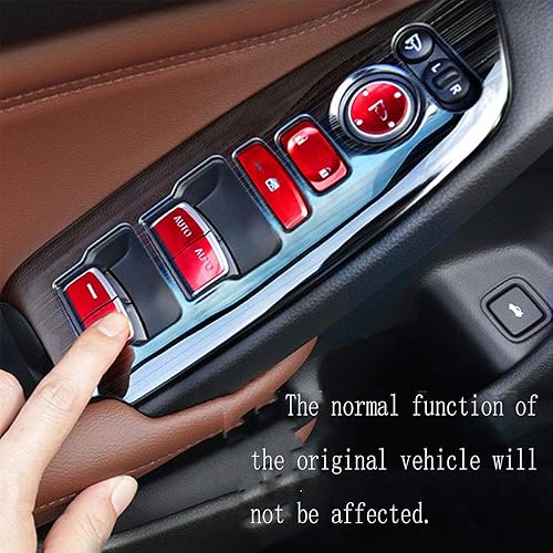 Miniatura 4 de Tapa de botón para reposabrazos de puerta de automóvil de aleación de aluminio para automóvil, panel electrónico de elevación de ventana, decoración
