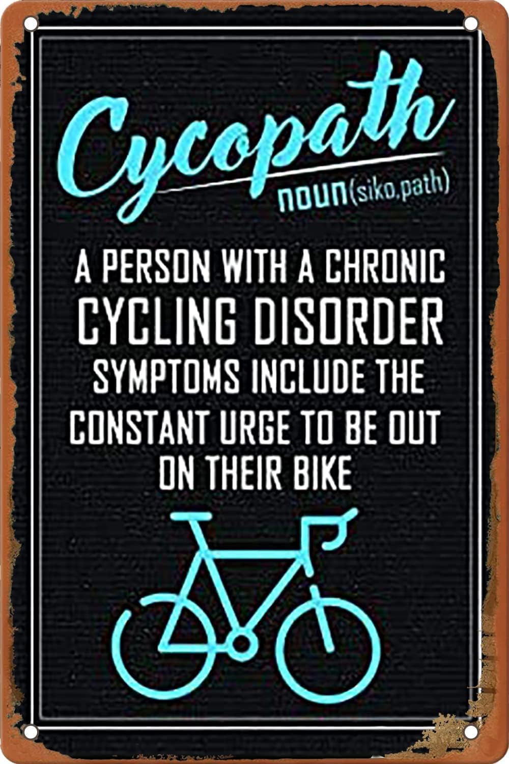 peiyeety Bicycle Signs Décor Metal Sign Funny Funny Novelty Metal Sign Retro Wall Art Pub Bar Kitchen Garden Bathroom Home Decor 8"x12"