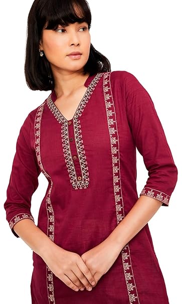 Max Women's Cotton Blend Regular Fit Casual Kurta