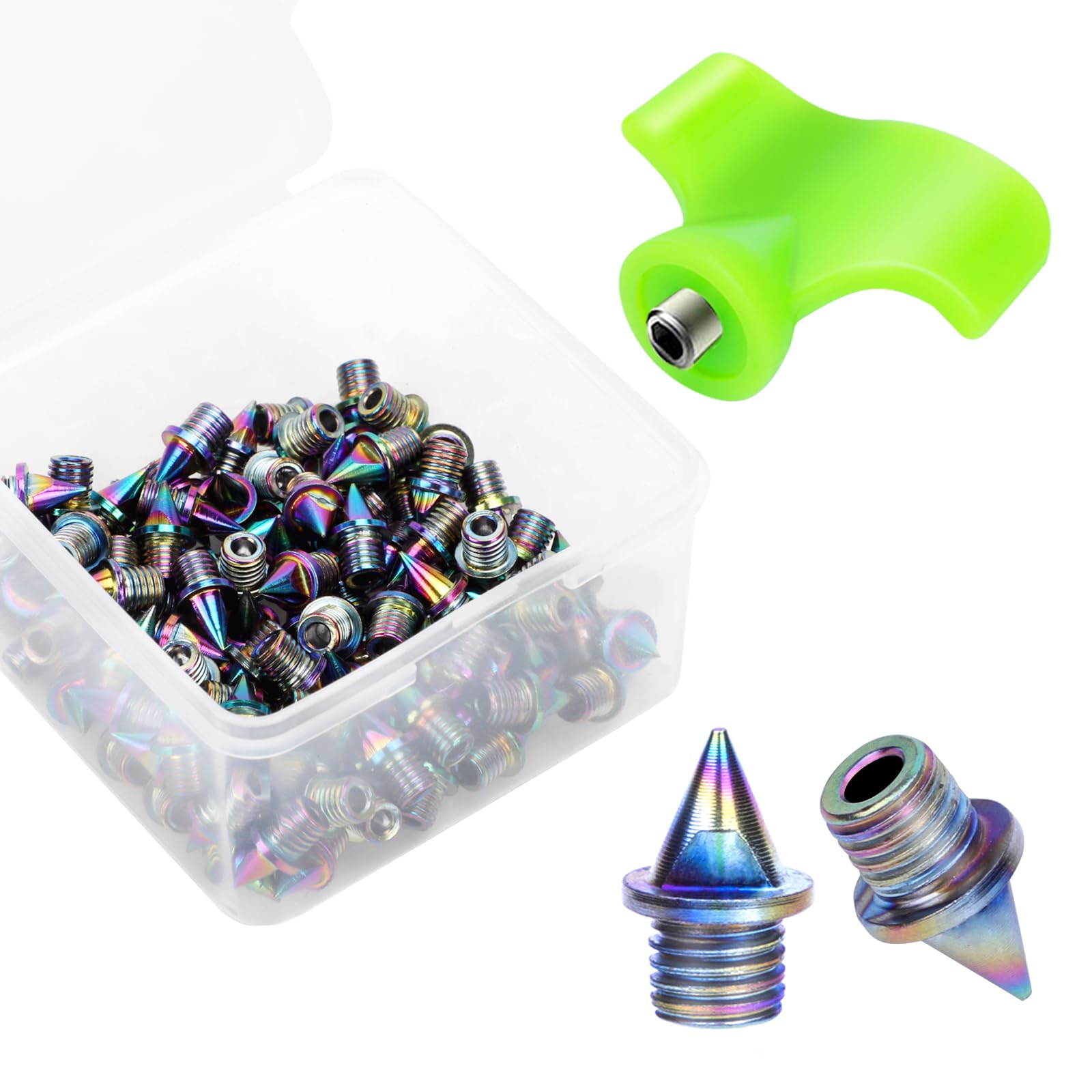 1/4 Inch Track Spikes, 100 Pieces Steel Track Shoe Spikes Replacements and Spike Wrench for Sports Running Track Shoes