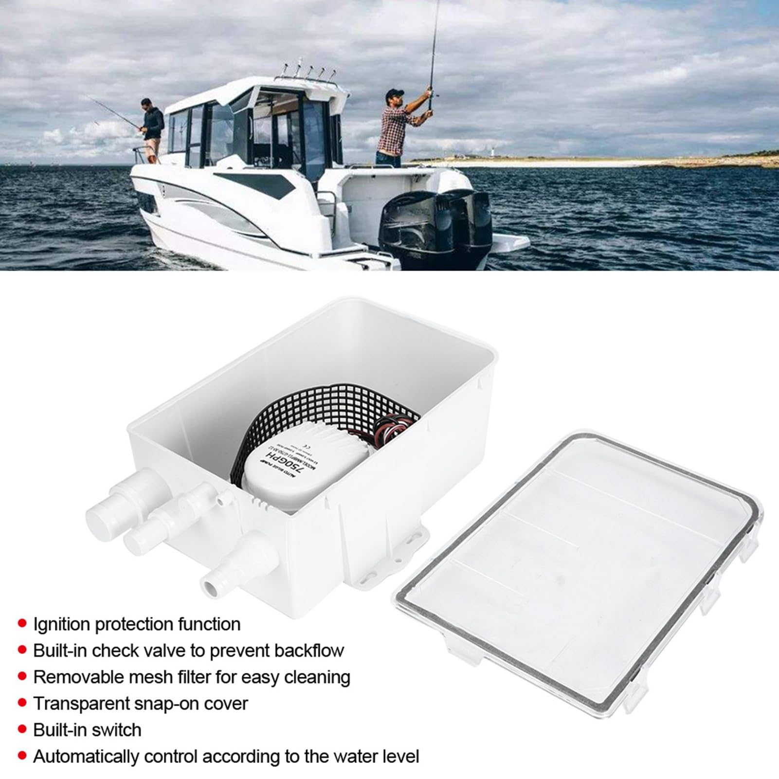 Perforated Sump Pump Basin with Lid and Holes, designed for sump pump use, suitable for kitchen sinks, sewage pump wells, irrigation valve control boxes, and drainage systems (13 x 11.4 x 15 Inch)