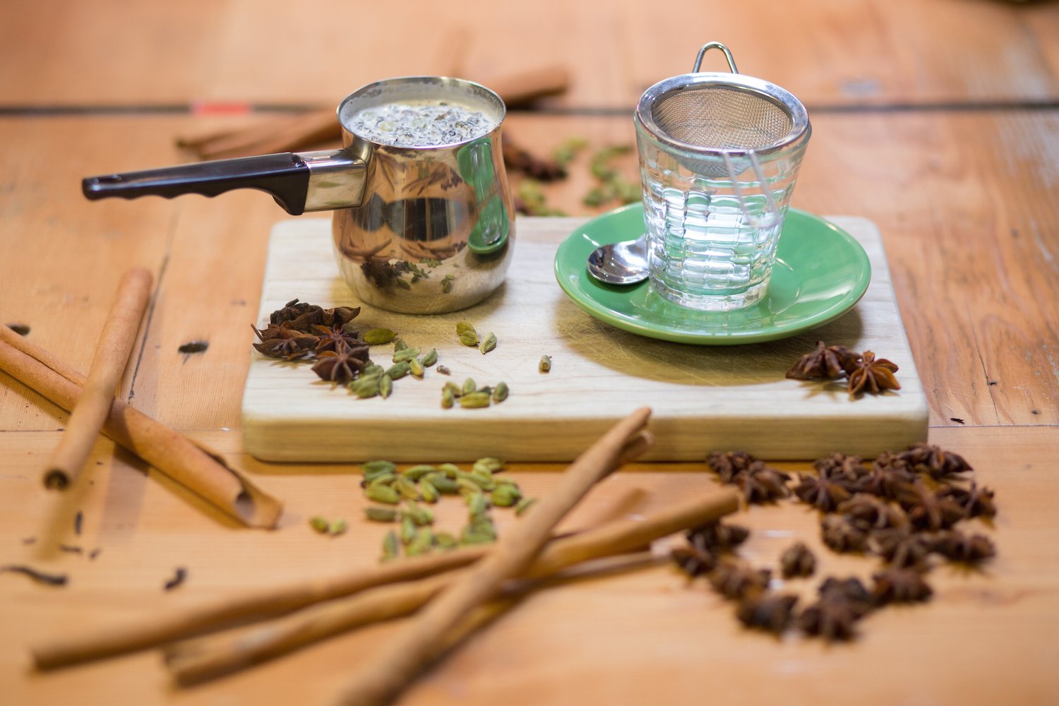14oz Chai teapot and strainer combo. Turkish coffee pot and fine