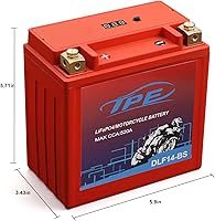 Vista 6 de Lithium Motorcycle Battery YTX14-BS 12V Lithium Powersport Battery with Smart Battery Management System, LiFePO4 Engine Start Battery 9H 600CCA