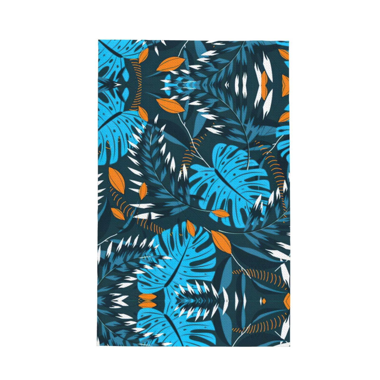 XXahnbm Summer Tropical Leaves Print Waffle Kitchen Towel,Absorbent Hand Towel
