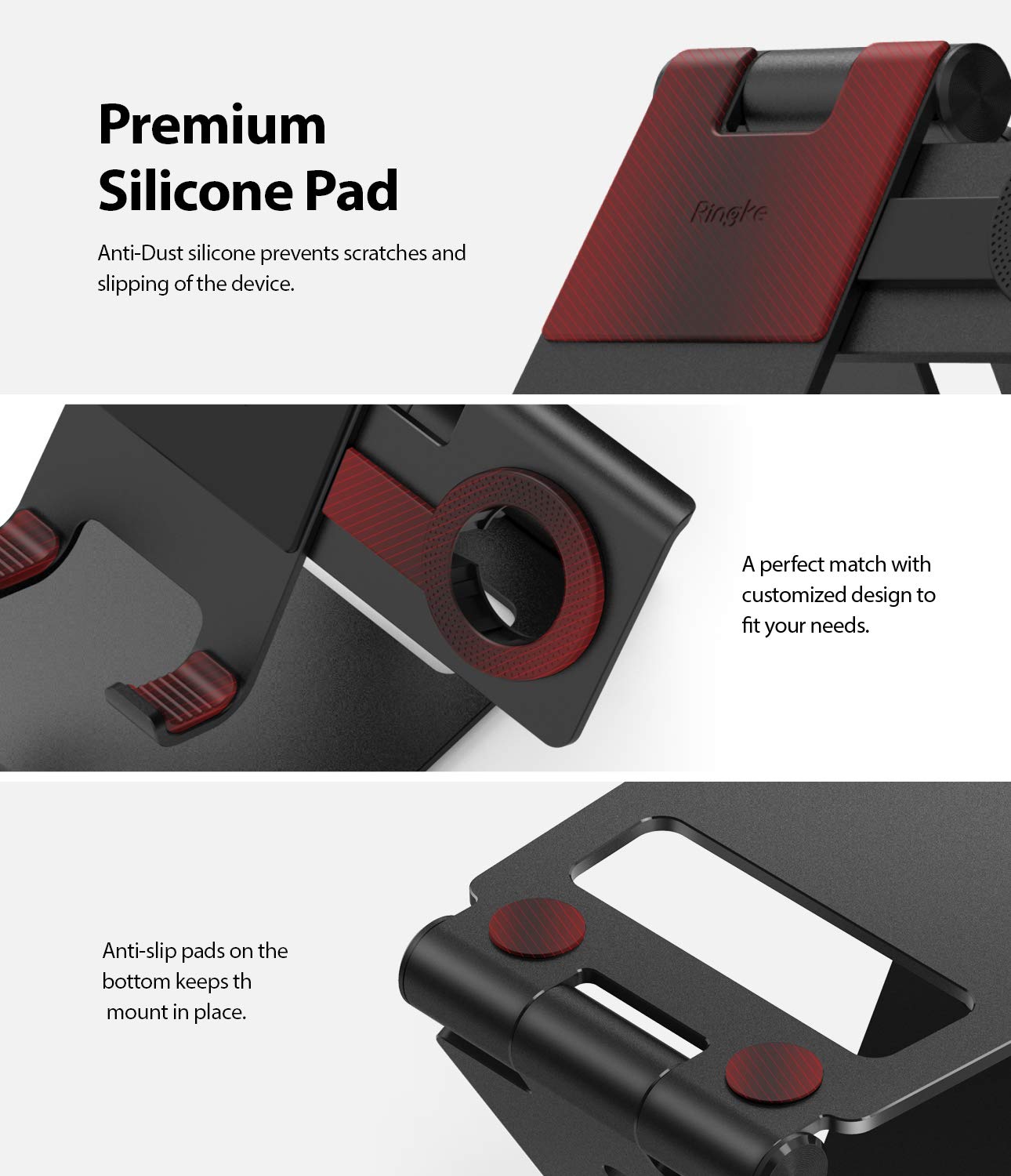 Ringke Super Folding Stand, Support Téléphone Portable Support Smartwatch pour Galaxy Watch 4, Galaxy Watch 4 Classic, Galaxy Watch 3, Galaxy Watch Active 1/2 Station de Charge Multi-Angles