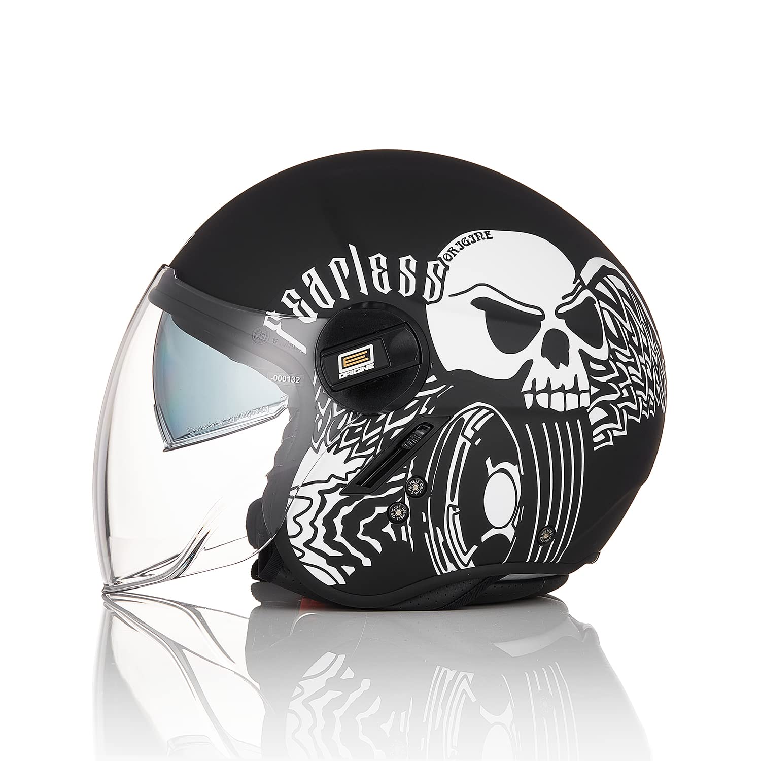 ORIGINE Casco Moto Jet Abierto con Doble Visera Homologado ECE 22-06 para Motocicleta, ATV, UTV y más en Amarillo Fluorescente, Negra Titanio o Verde Militar
