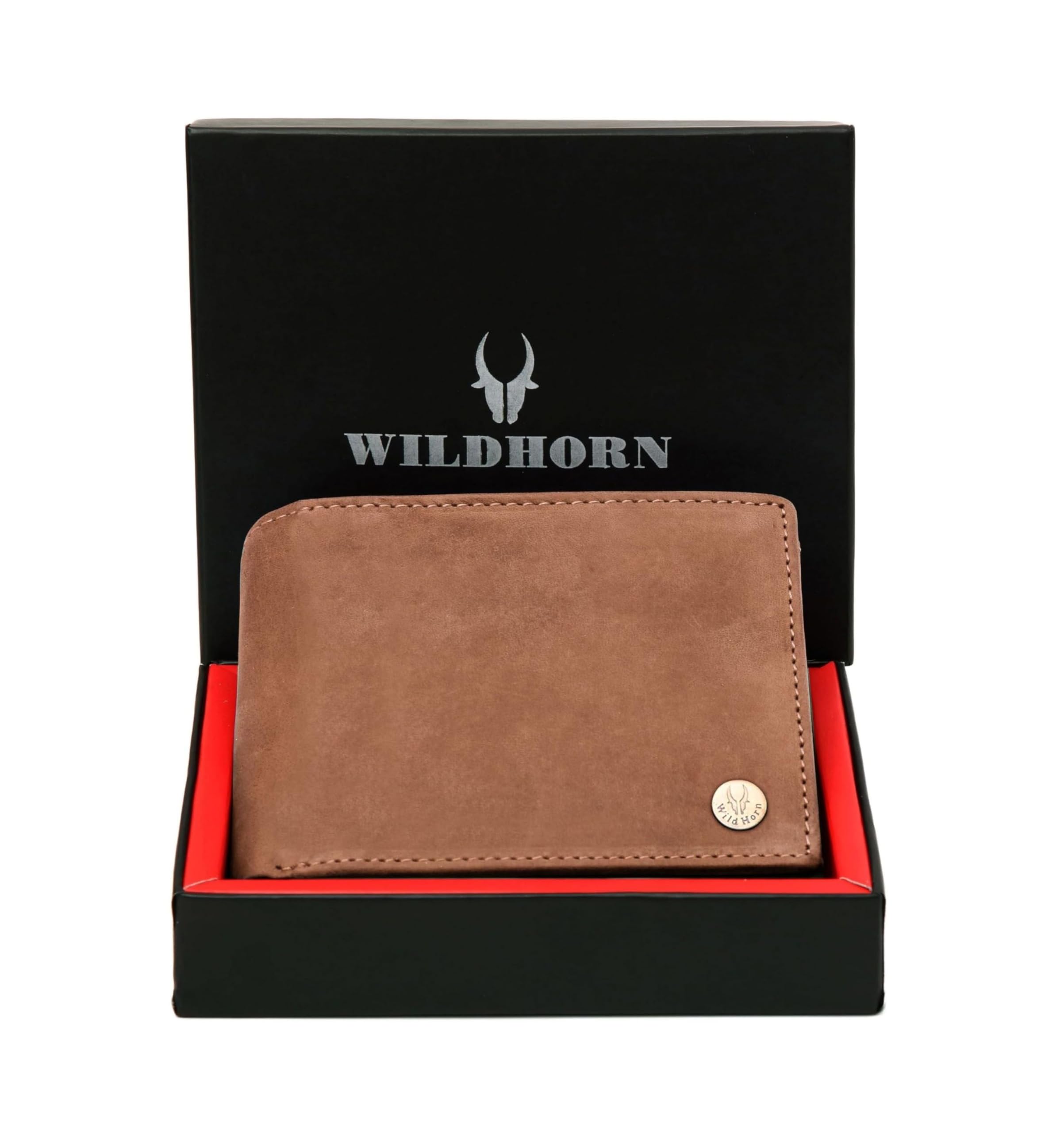 WildHorn RFID Protected Leather Wallet for Men, Tan Hunter