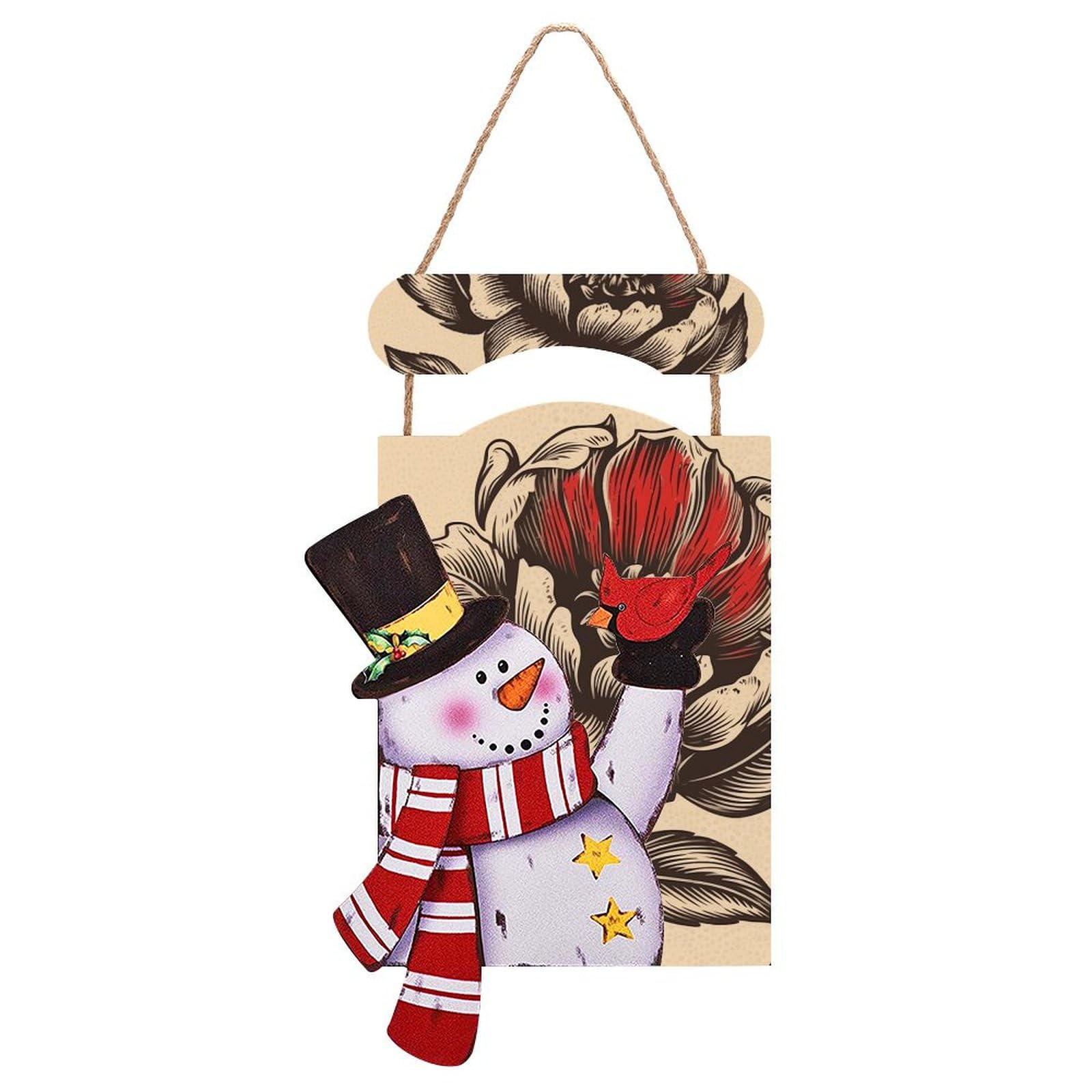 Bonhomme de neige de Noël en bois décoration murale et sapin