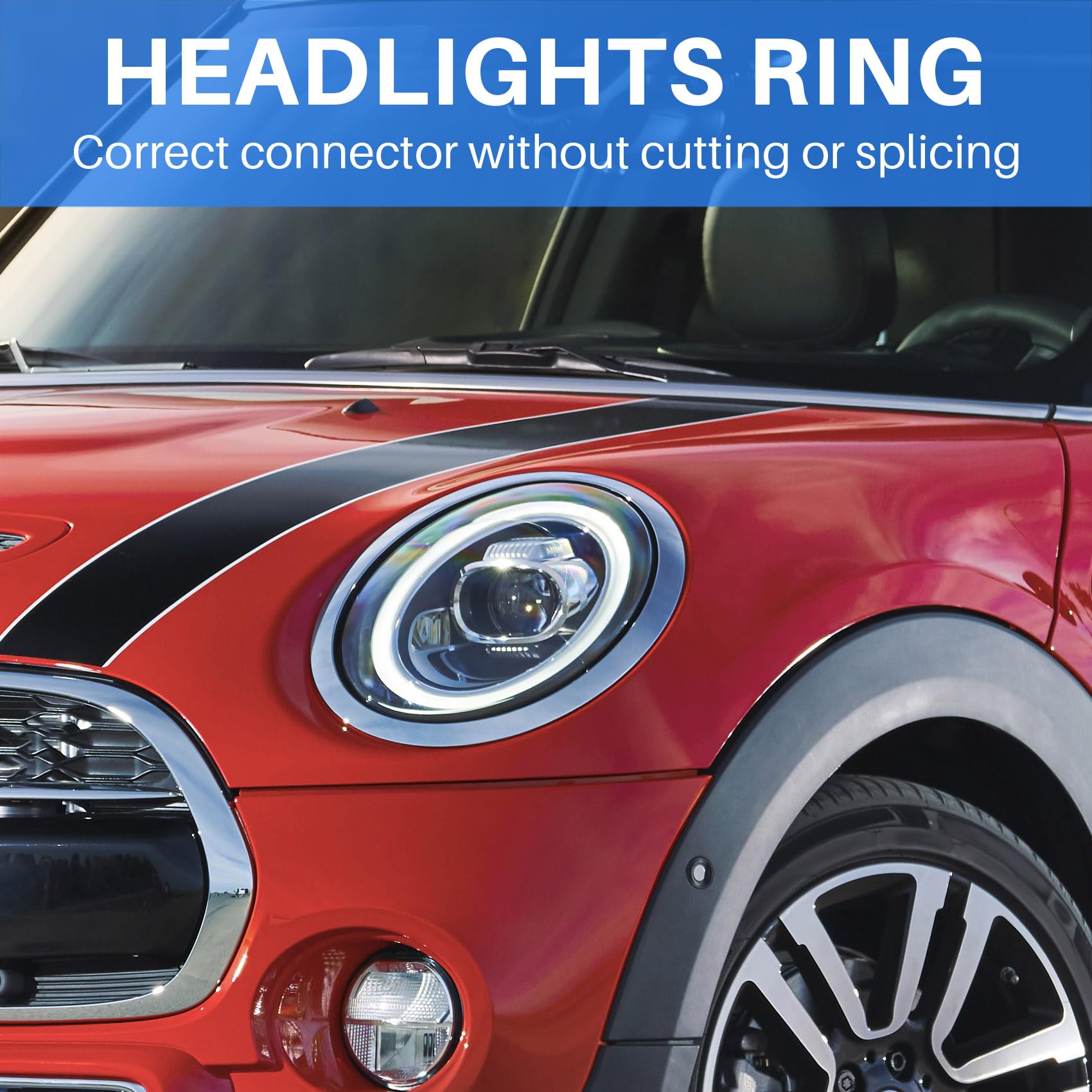 Pour Mini Cooper F55 F56 F57 03-18 Chrome Gauche Droite Avant Phares Cadre Phare Sourcil Anneau C 86047324