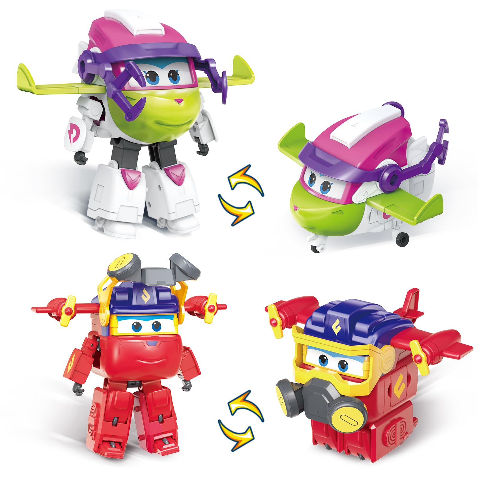 Super Wings Transformable Toys 2PCS Curie & Runi, 2 in 1 Action Figures, Robot Toys 5 Inch High, Transformable Aeronautical Toys for Boys and Girls Over 3 Years — image 1
