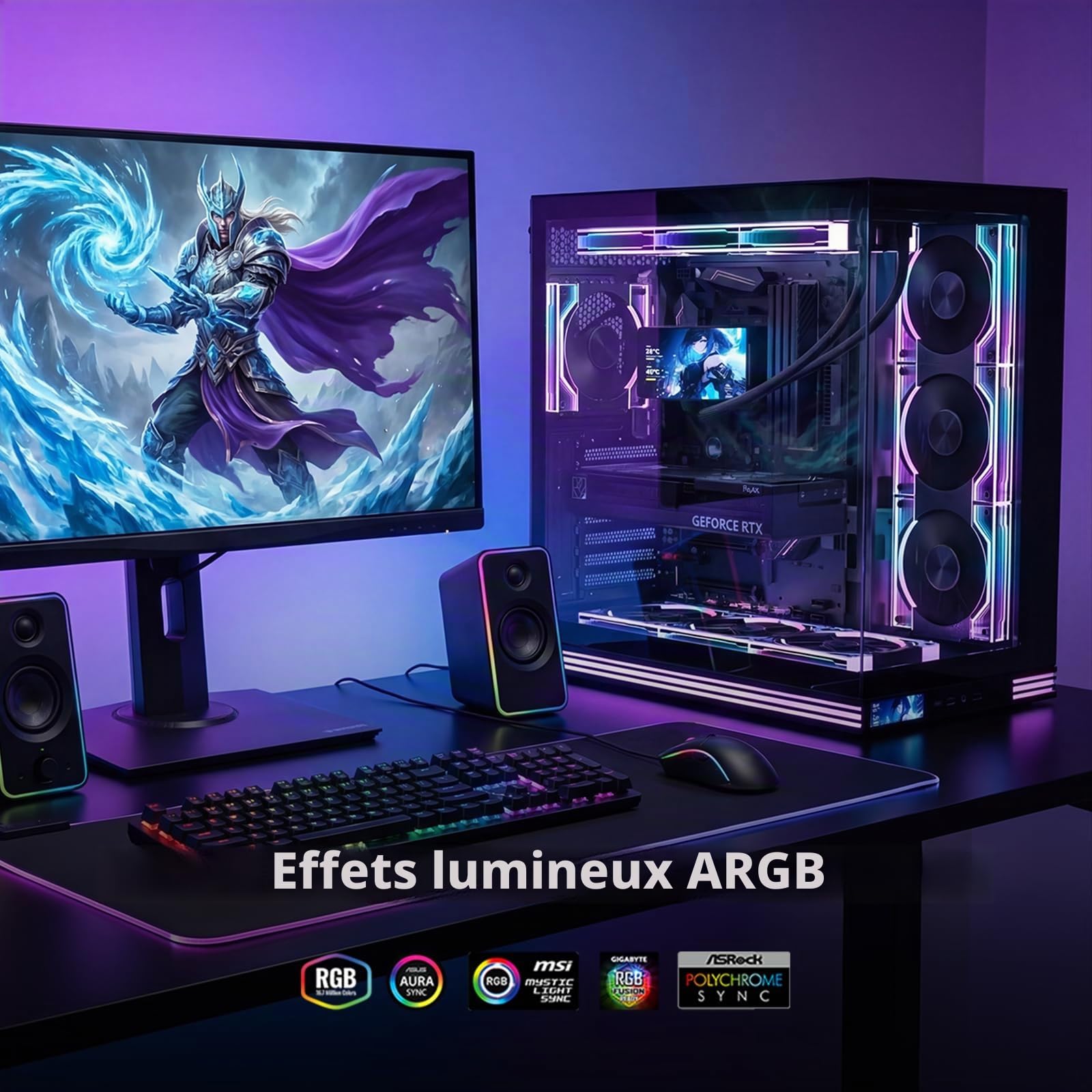 TZMRIT Interstellar-V3 Forward/Reverse Flow Interchangeable RGB PC Ventilateur 120mm Daisy Chain 3Stück avec PWM-Steuerung und ARGB-Effekt Noir,2000RPM,68.5CFM