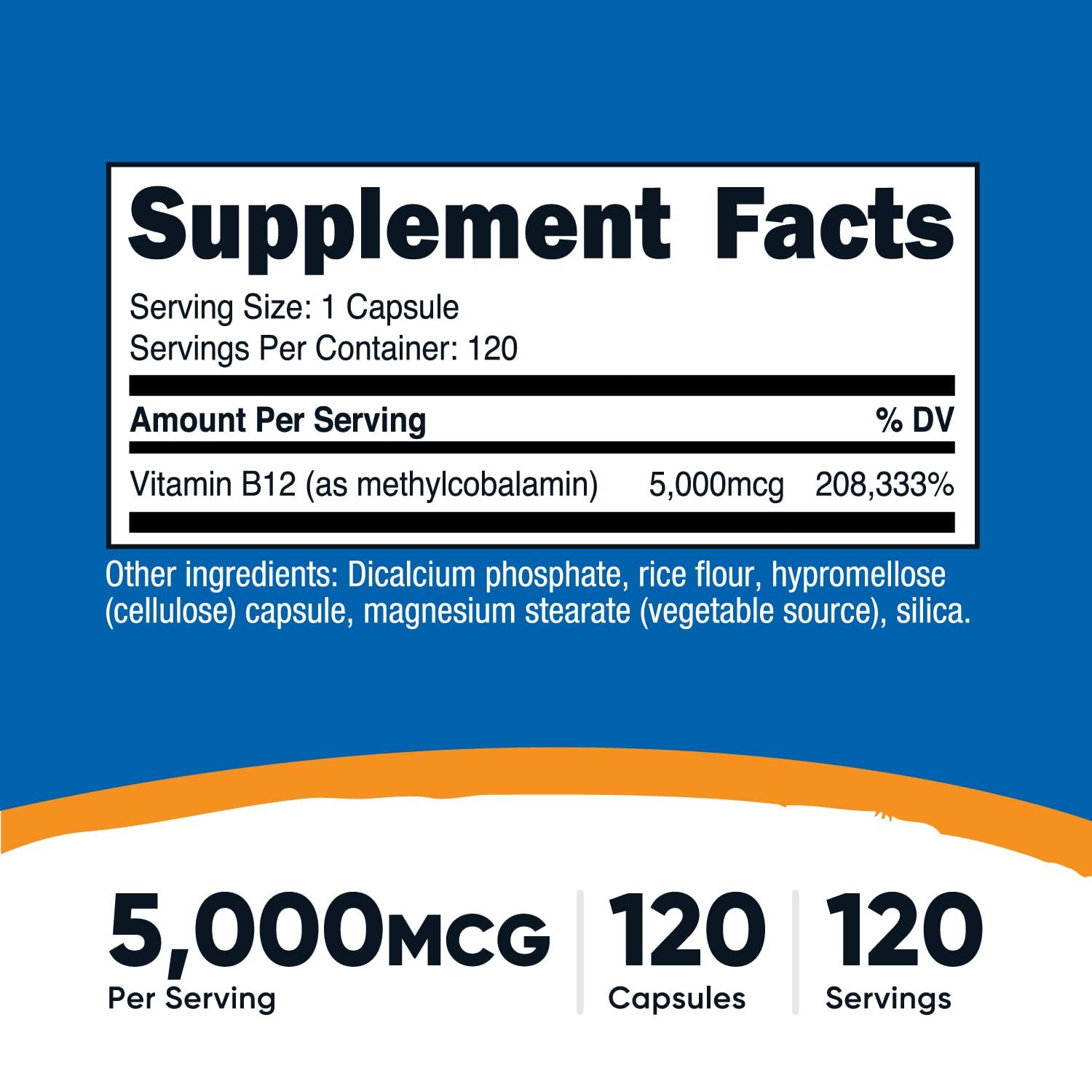 Nutricost Vitamin B12 (Methylcobalamin) 5000mcg, 120 Capsules, Gluten-Free — Amazon image 2