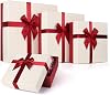 Luxury Gift Boxes with Lids, 4 Assorted Sizes for Presents, Red/White