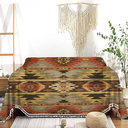 FUIENCFKE Funda de sofá Navajo geométrica sin costuras con estampado étnico nativo americano del suroeste, funda de sofá, toalla, lavable, mantas,