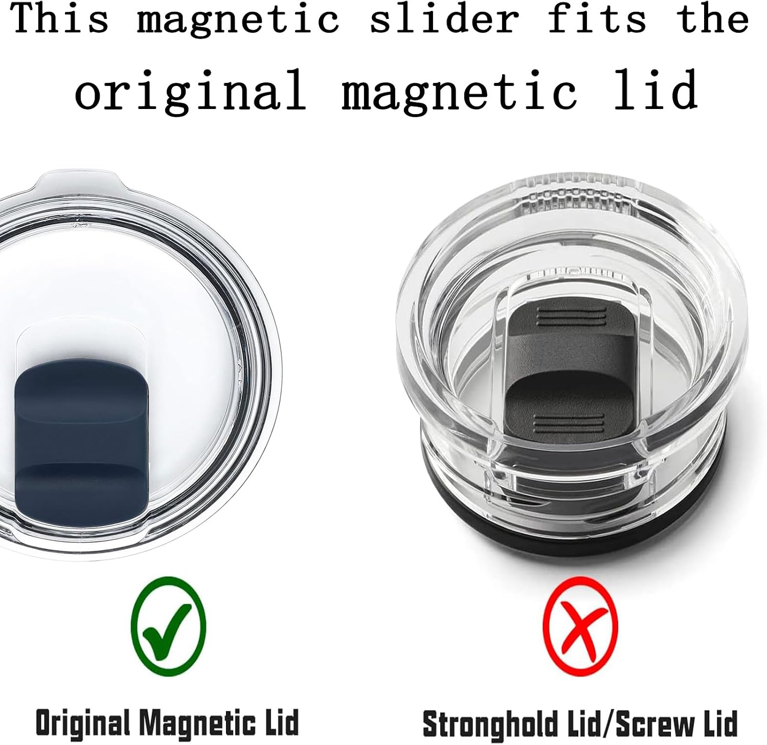 2 Pcs Magnetic Slider Replacement Block, Slider Lid Magnet for Yeti Lids 10 oz, 14oz, 16 oz, 20 oz, 26 oz, 30 oz (Black+Blue Navy) image 4