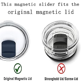 2 Pcs Magnetic Slider Replacement Block, Slider Lid Magnet for Yeti Lids 10 oz, 14oz, 16 oz, 20 oz, 26 oz, 30 oz (Black+Blue Navy)