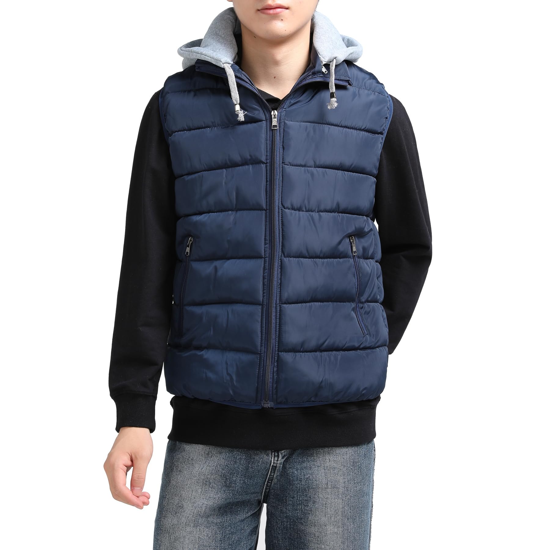 YOUTHUP Hombre Chaleco Acolchado con Capucha Ligero Chalecos Exteriores para Hombre Gilet de Invierno