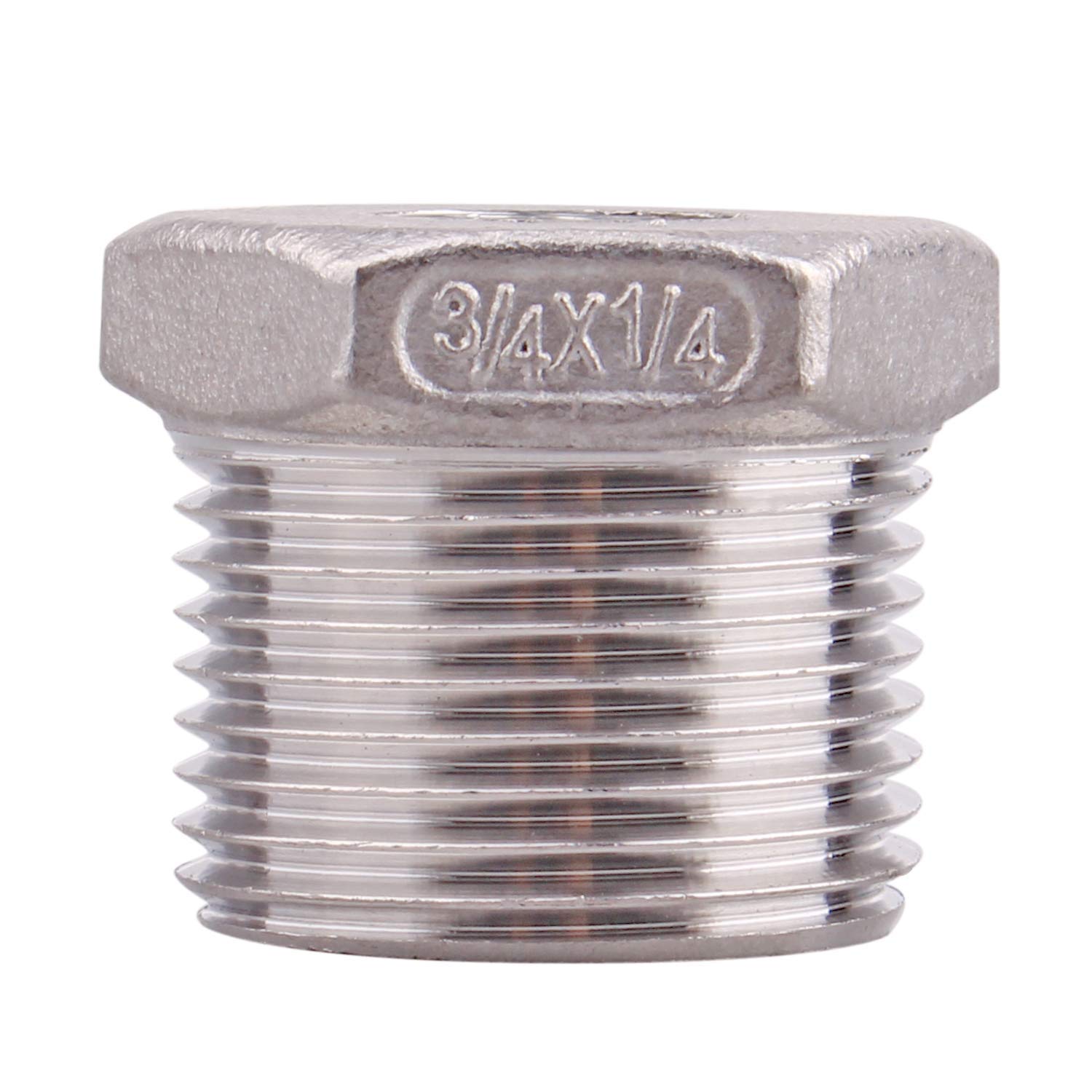 Stainless Steel 1-1/4" Male X 3/4" Female Thread Reducer Bushing Pipe Fitting, Adapter, SS 304 NPT