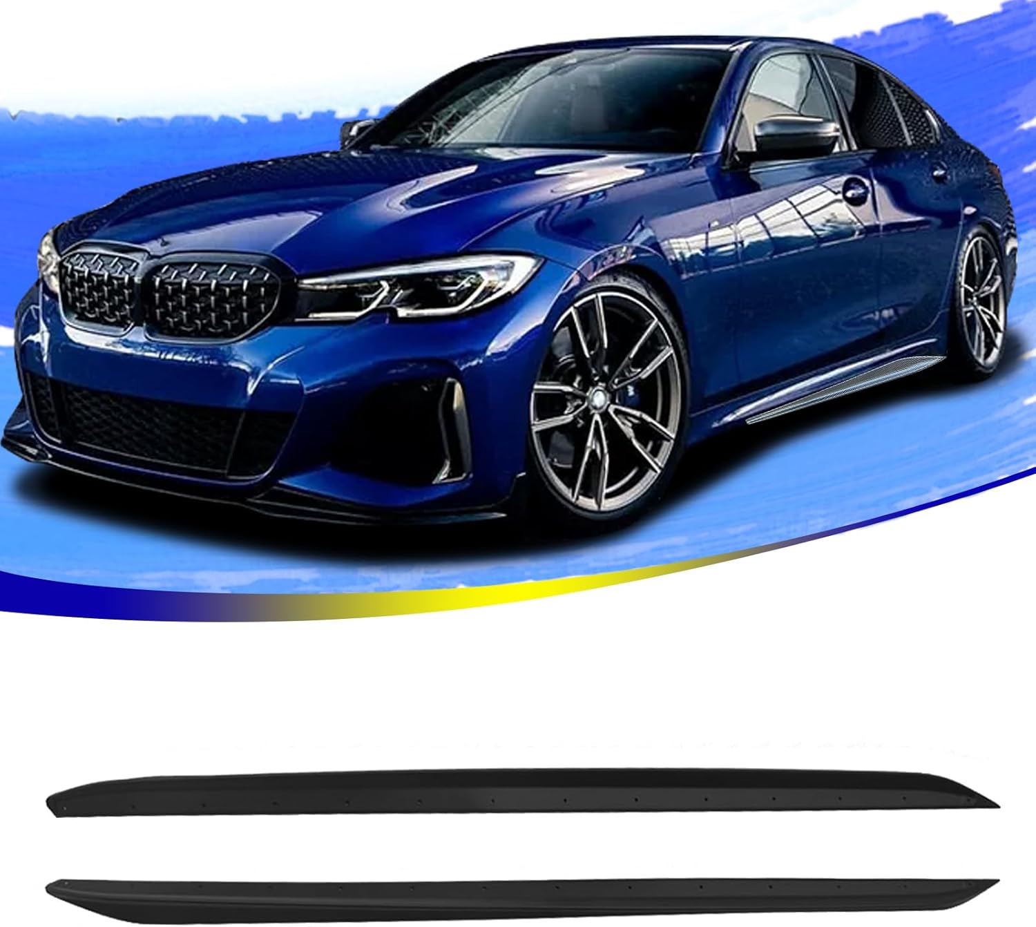 G20 Side Skirts Fits for 2019-2026 3 Series G20 330i 330e M340i & xDrive Models M Sport Package Rocker Panels Extension ABS Plastic Glossy Black