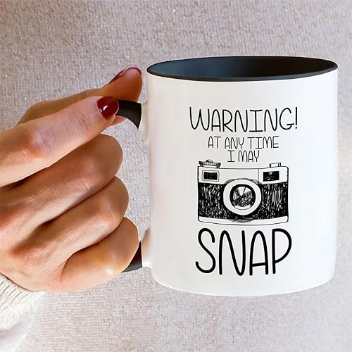 Miniatura 5 de Retreez Taza divertida  Advertencia! At Anytime I May Snap Camera Photographer - Tazas de café de cerámica de 11 onzas  Divertido, sarcasmo,