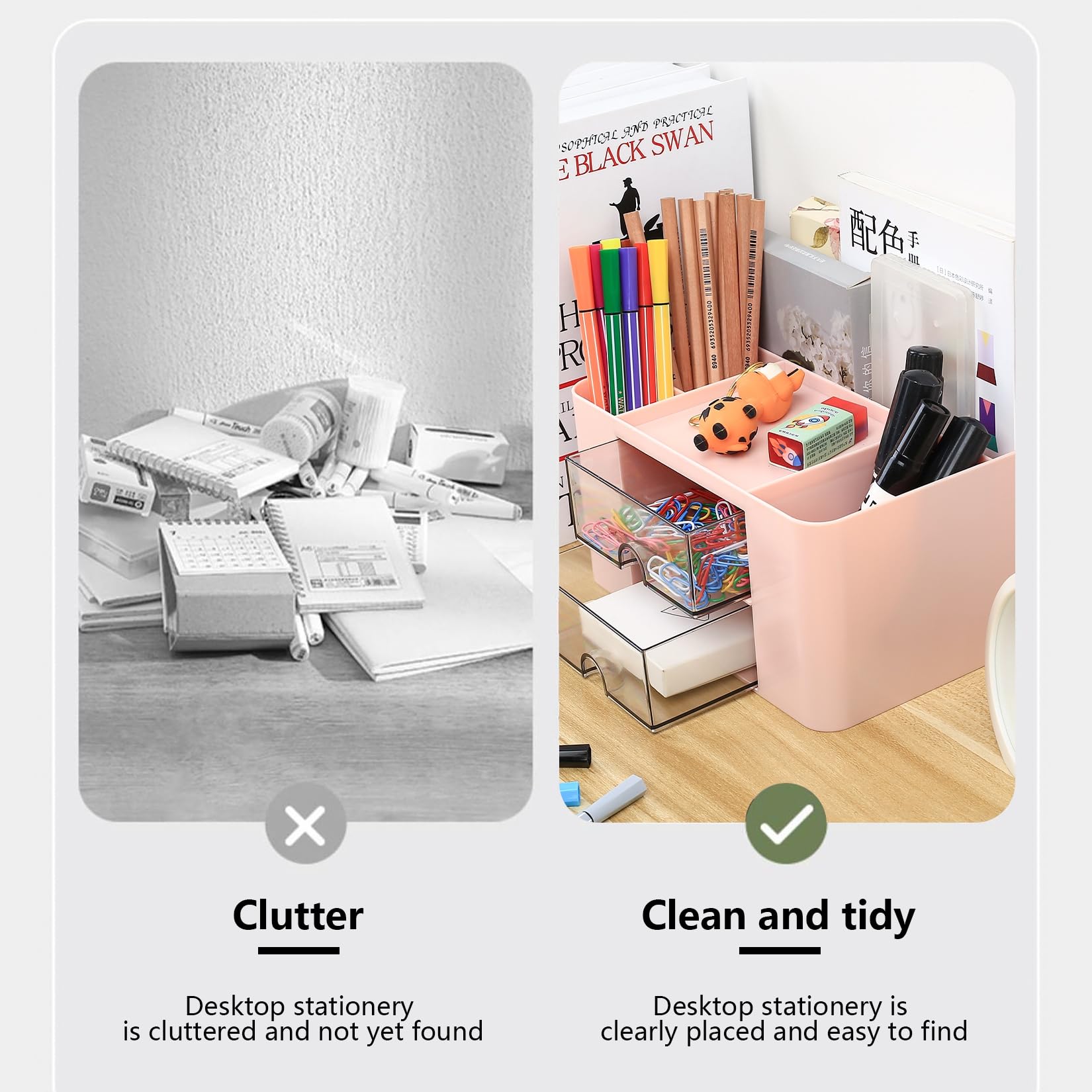 Organizzatore Scrivania KAHEIGN Con 2 Cassetti - 19x14cm, Blu, Per Ufficio E Trucco - Foto 10