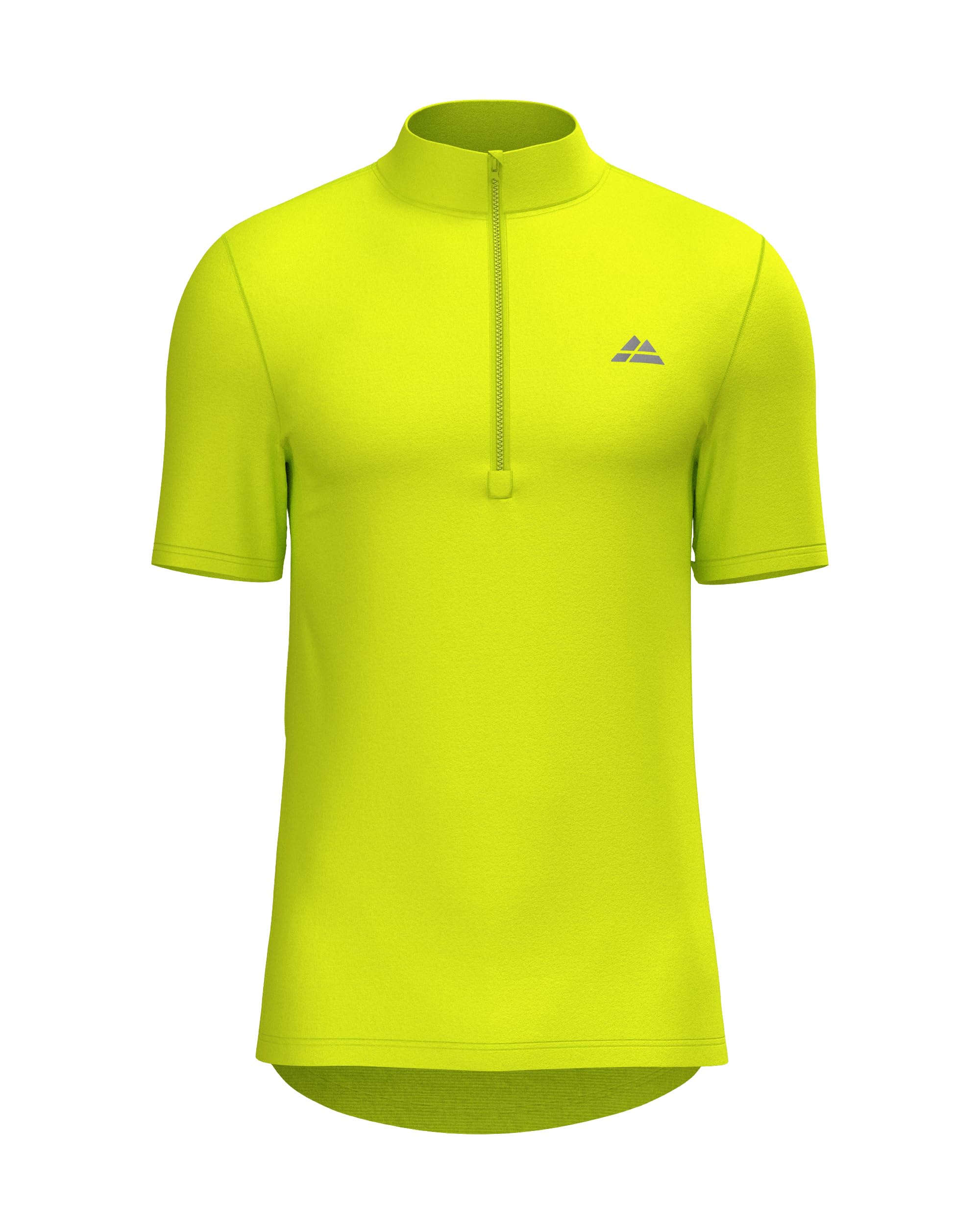 Danish Endurance Men's Neon Yellow - Short Sleeves Cycling Jersey Short Sleeved, Rear Pockets, Reflective Details, For Neon Yellow, Xxl