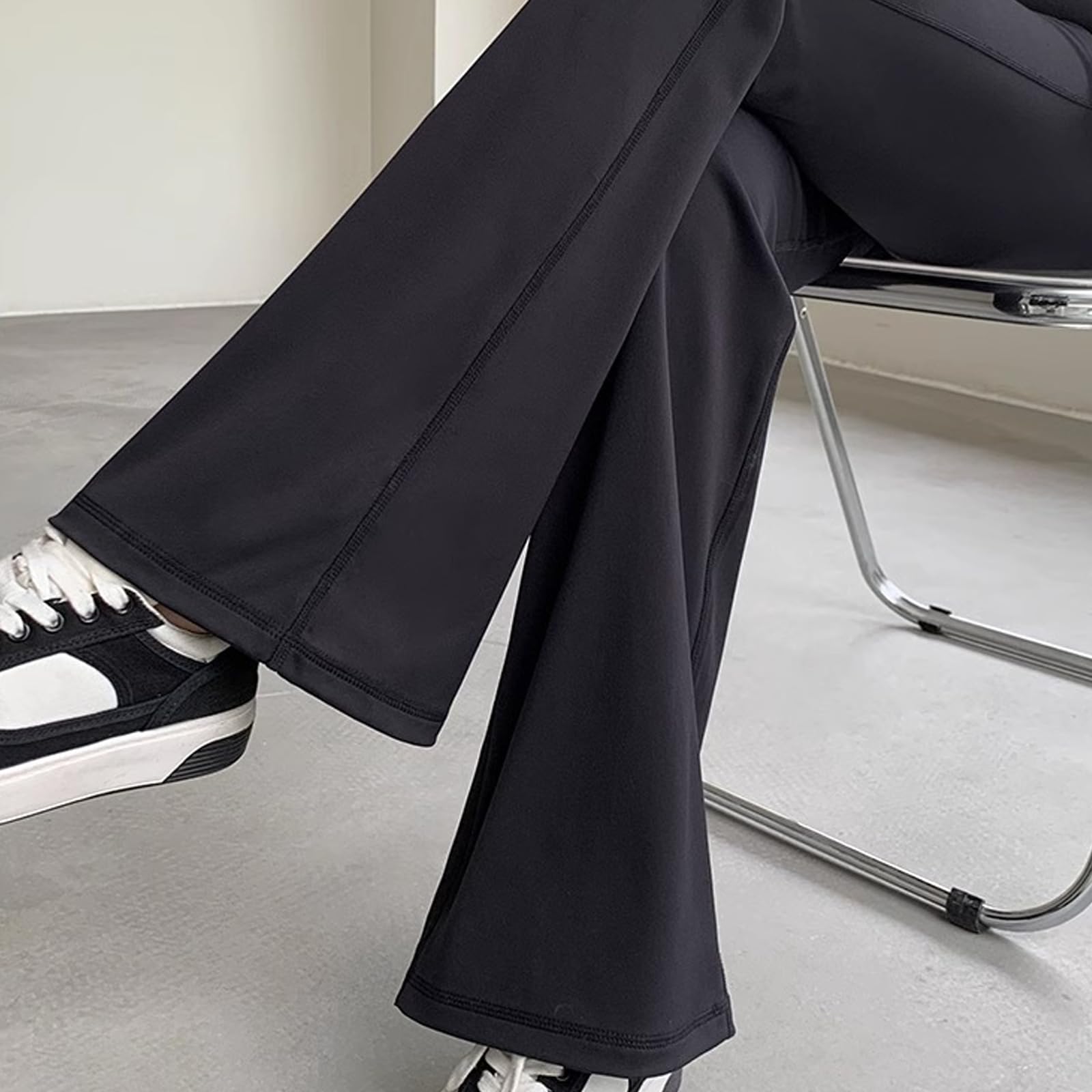 Alled Premamá Pantalones,Cintura Alta Acampanados Pantalones de Yoga para Embarazo, Negocios Casuales, Leggings de Maternidad sobre el Vientre Mujer (M, Negro)