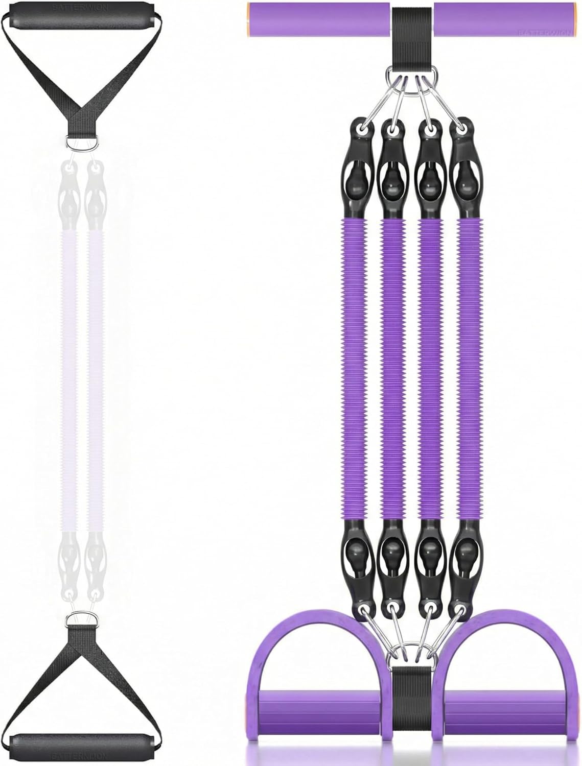 Multifunction Tension Rope, 2 Tubes Stretch Yoga Pedal Tension Strap, Adjustable Resistance, Tension Rope Fitness Equipment