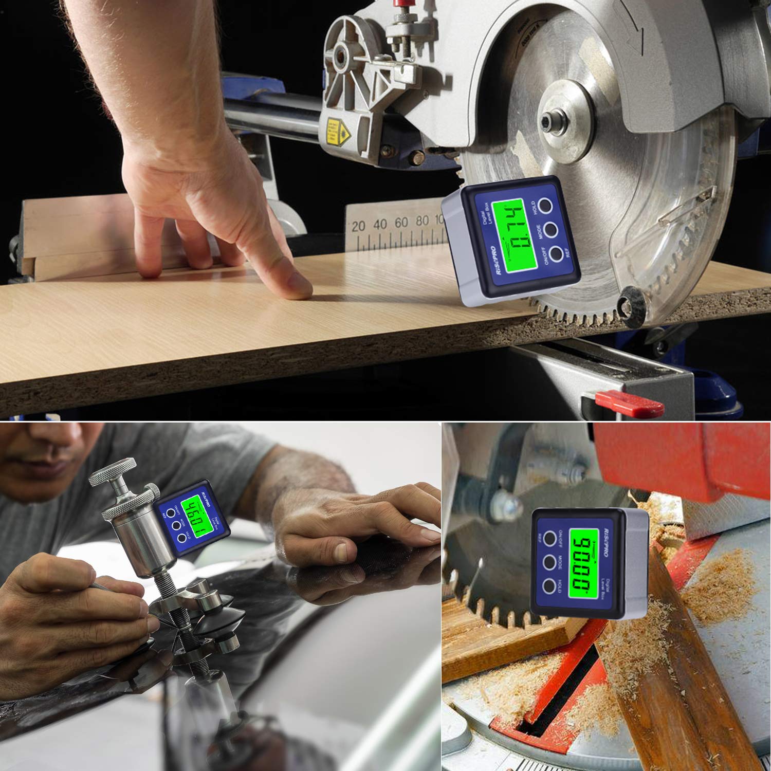 Digital Level Box Angle Gauge Protractor Inclinometer Bevel Box with Data Hold, Magnet Base & LCD Backlight, Calculating for Carpentry, Building, Masonry, Automobile