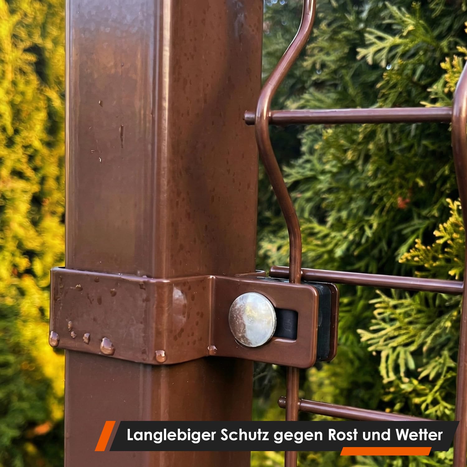 Doppelstabmattenzaun Befestigung - 7x9x3 cm - Pfostenhalter Zaunpfostenhalter Zaunpfostenbefestigung - Graphit 50 Stück
