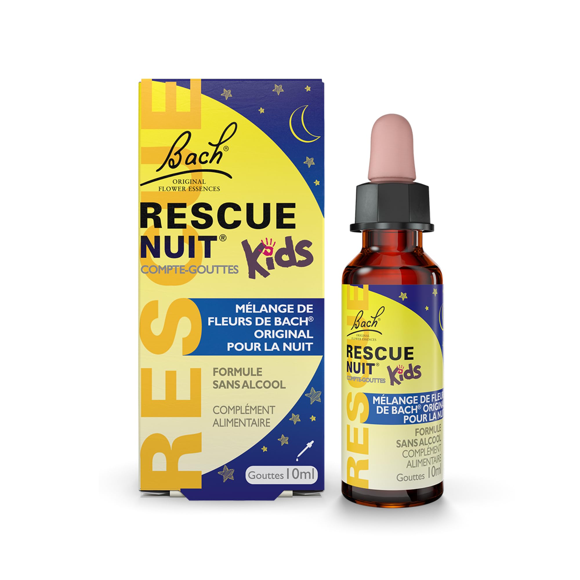 Rescue Nuit Kids Dropper, Participates in Serene Nights, Alcohol-Free, Vegan, Dietary Supplement, 1 Bottle Dropper x 10 ml