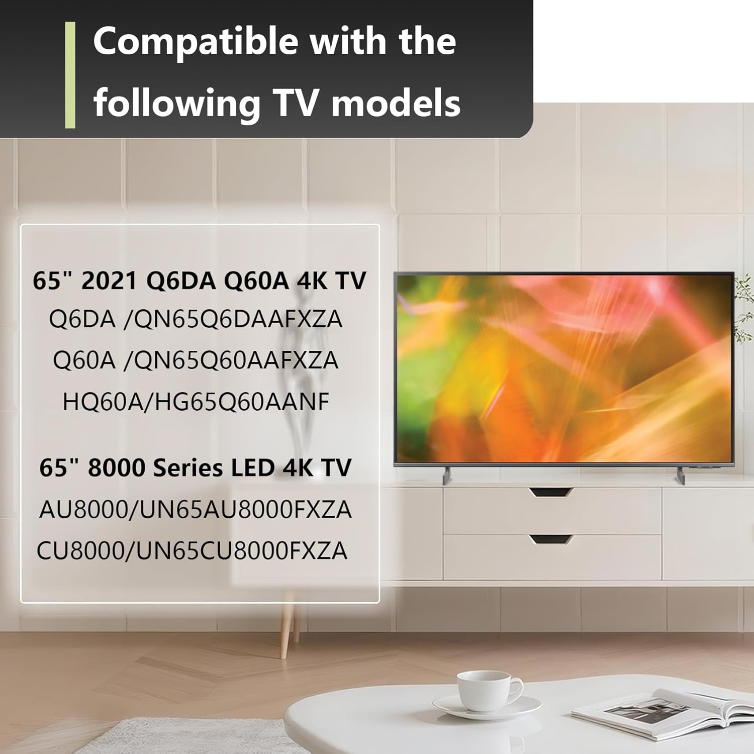 65" AU8000 TV Stand Legs Compatible with Samsung 2021 AU8000 CU8000 Q60A Q6DA HQ60A Series 4K UN65AU8000FXZA UN65CU8000FXZA QN65Q60AAFXZA QN65Q6DAAFXZA HG65Q60AANF TV for bn63-19173B