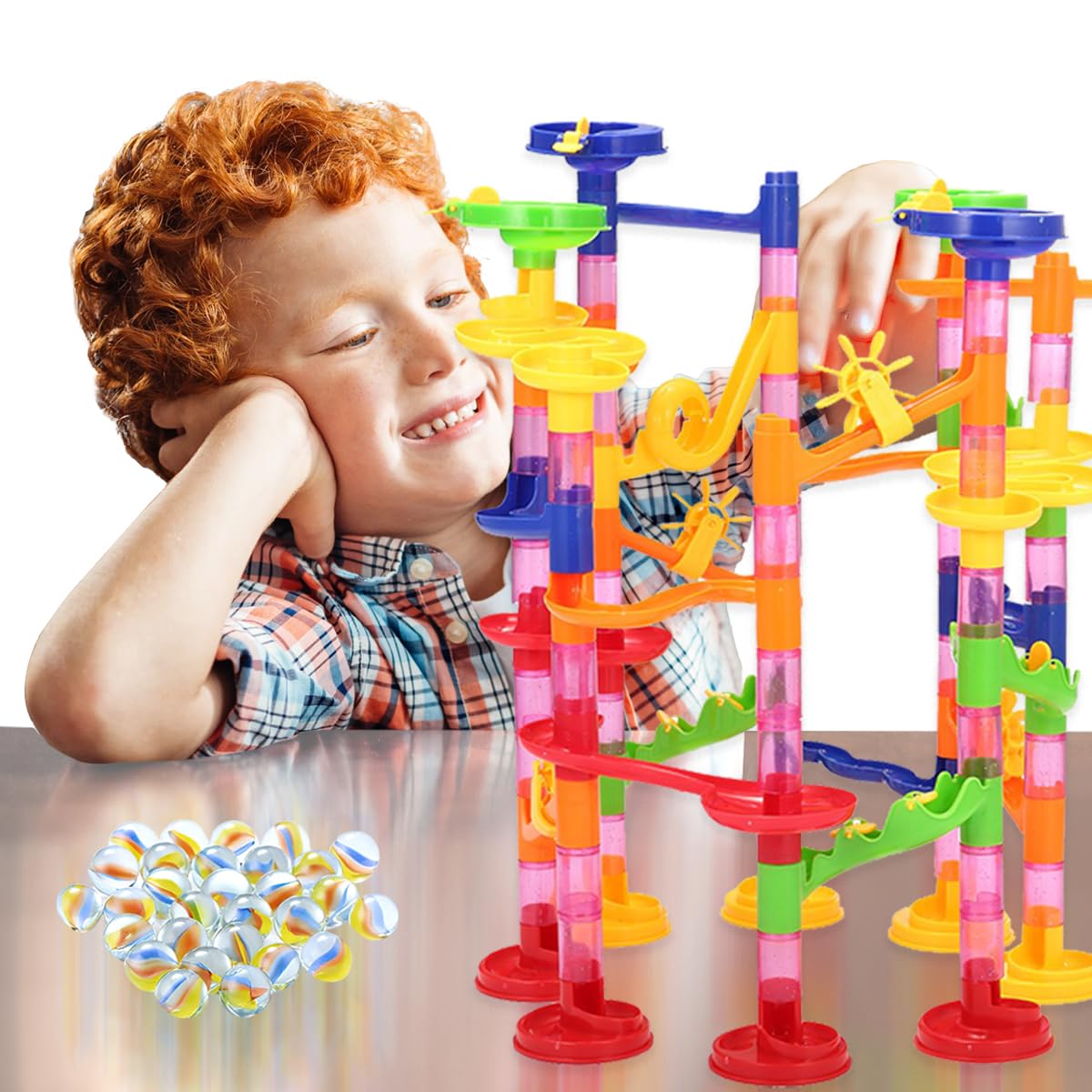 Kidoloop Balance Hoddle Marble Run Games for Kids Building Tower Toy - Educational Ball Toy Learning & Marble Rush Gift for Boys & Girls