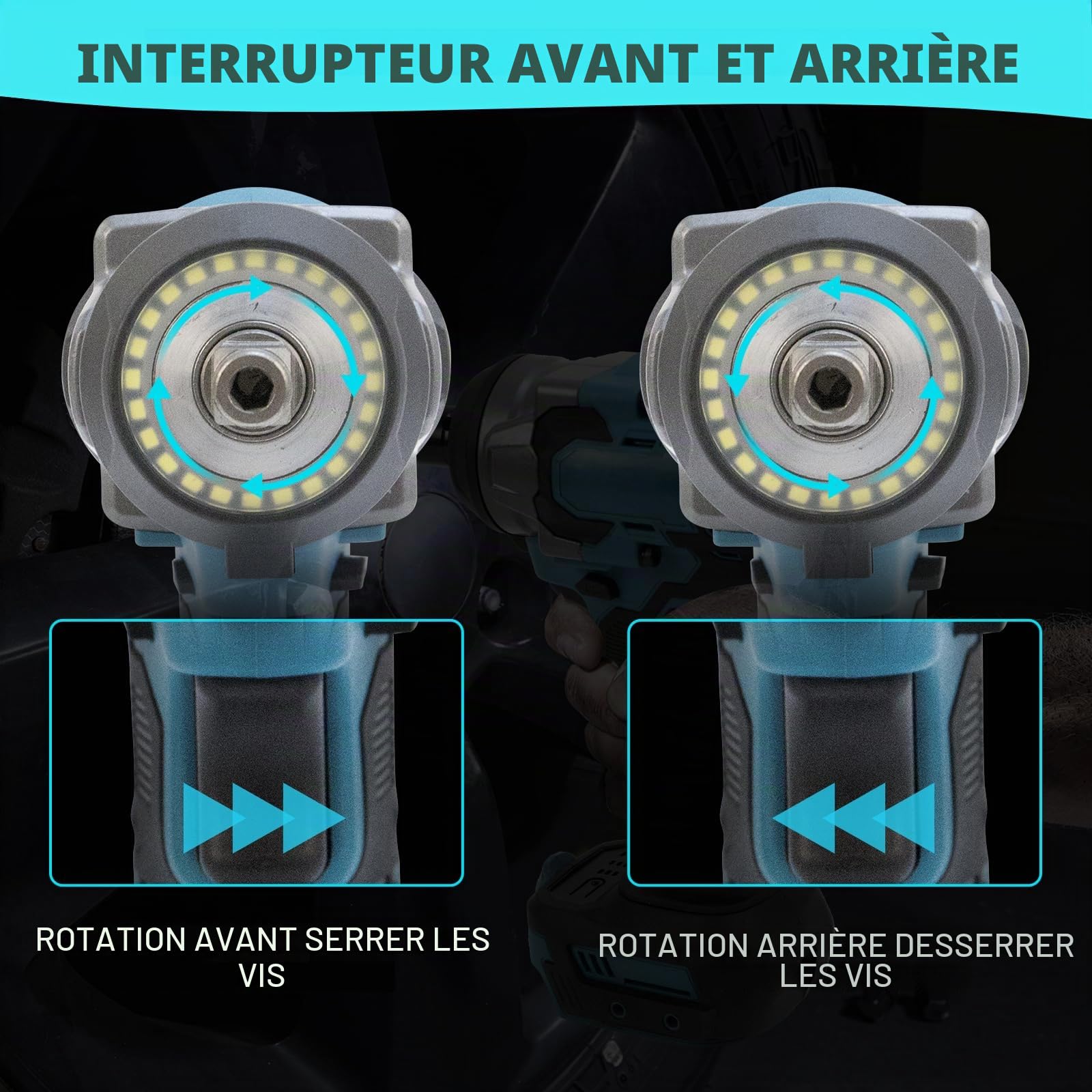 LIROPAU Clé à Chocs sans Fil Brushless 700Nm Boulonneuse à Choc Electrique